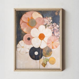 Mid-Century Modern Floral Printable Retro Botanical Wall Art | Scandinavian Flower Print | Vintage Farmhouse