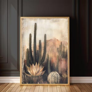 PRINTABLE Desert Cactus Wall Art – Moody Southwest Landscape Print ...
