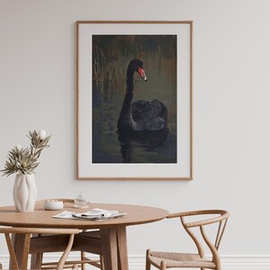 Rustic Black Swan Wall Art Printable Gothic Cottagecore Decor | Moody Farmhouse Print | Dark Academia image 2