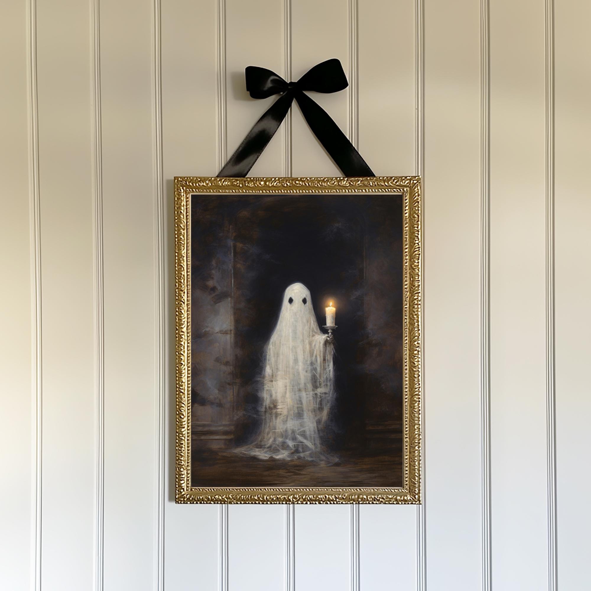 画材 AirMacgucci ghost Its Rainning Good Ghost Holding Candle Digital Art Print | Haunted Gothic Wall