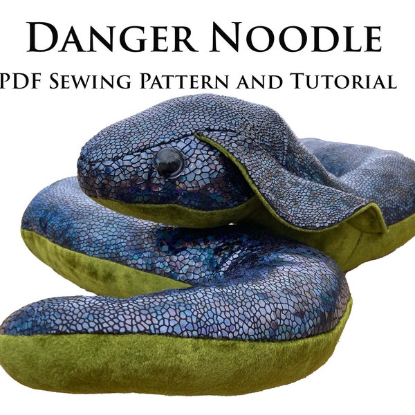 Danger Noodle Plushie PDF Sewing Pattern/ Cobra, Python, Two Head Snake/ Memory Animal