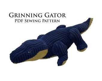 Grinning Gator PDF sewing pattern/ Loki alligator Croki free add on/ arrow smocking/ memory animal keepsake