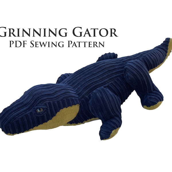 Grinning Gator PDF sewing pattern/ Loki alligator Croki free add on/ arrow smocking/ memory animal keepsake