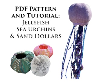 Jellyfish, Sea Urchin, Sand Dollar PDF Sewing Pattern/ Beach DIY décor
