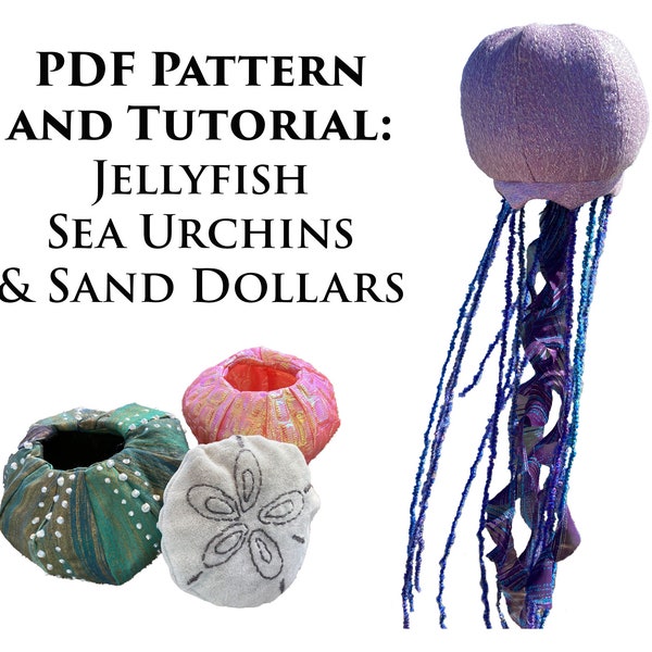 Jellyfish, Sea Urchin, Sand Dollar PDF Sewing Pattern/ Beach DIY décor