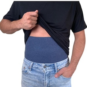 Men&#39;s Blue Merino Wool Haramaki | Back Warmer | Belly Warmer | Back Pain Relief | Stomach Warmer | Winter Base Layer | Winter Accessory