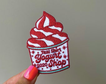 Teal Shirt Froyo Shop Patch (Iron on)