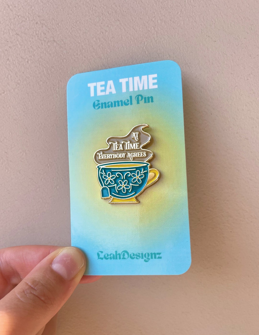 Time Again Pin Tea Time Enamel Pin - Etsy