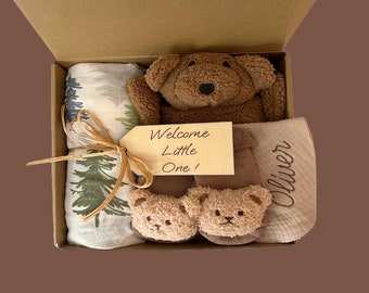 Baby boy gift, baby boy shower gift, new baby boy gift, baby boy bear gift box