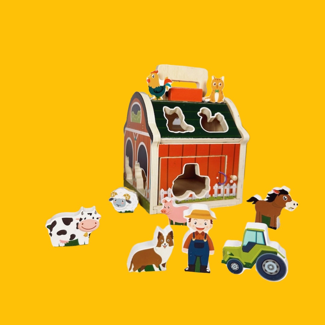 Personalized Wooden Sorting Barn Sorting Toy for Babies Sorting Toy for ...