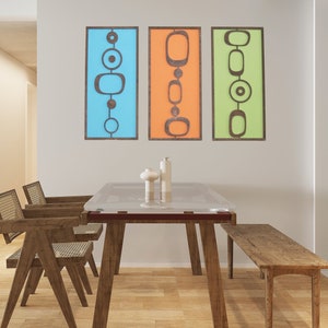 Mid-Century Modern Wood Wall Art | Customizable MidMod Geometric Panels | MCM Geometric Panel Set