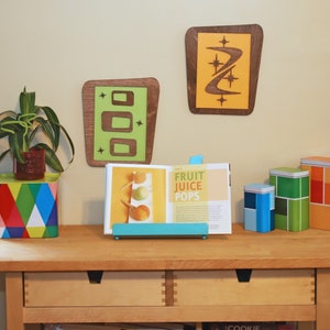 Atomic Googie Wall Art Set | Custom MCM Framed Wood Art | Mid-Century Modern Home Décor