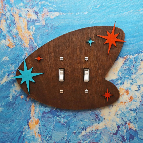 Mid-century Modern Boomerang Light Switch Wall Plate | Atomic Switch Cover | MCM Wall Décor