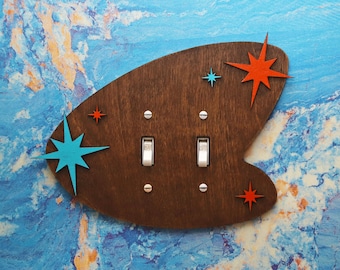 Mid-century Modern Boomerang Light Switch Wall Plate | Atomic Switch Cover | MCM Wall Décor