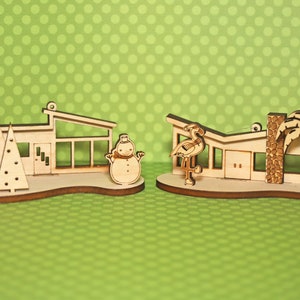 Mid-Century Putz House Ornament - Retro Holiday - Atomic Christmas