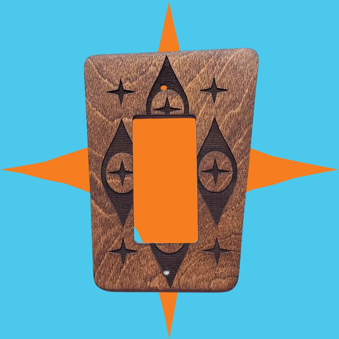 Atomic Rocker Light Switch Wall Plate | Mid Century Modern Star ...