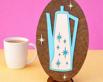 Atomic Coffee Pot Wall Art | Mid Century Modern Decor