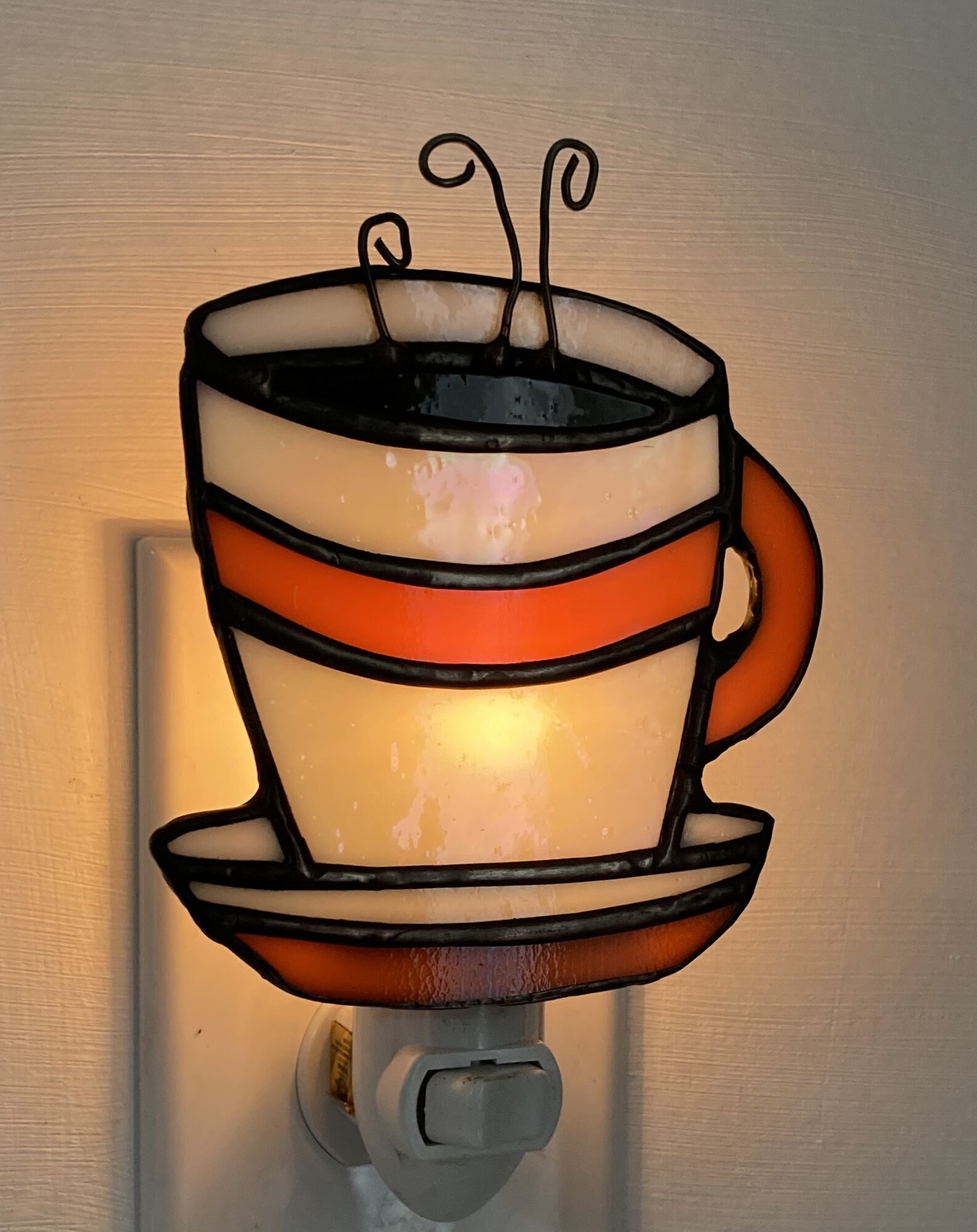 Stained Glass Coffee Cup Night Light a Wonderful Way to Etsy