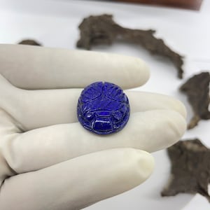 Lapis Lazuli Scarab Shape Gemstone | AAA Lapis Lazuli Insect Carved Gemstone |  Insect Carving Beads | Gemstone Insect |