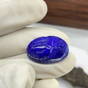 Lapis Lazuli Scarab Shape Gemstone | AAA Lapis Lazuli Insect Carved Gemstone |  Insect Carving Beads | Gemstone Insect |