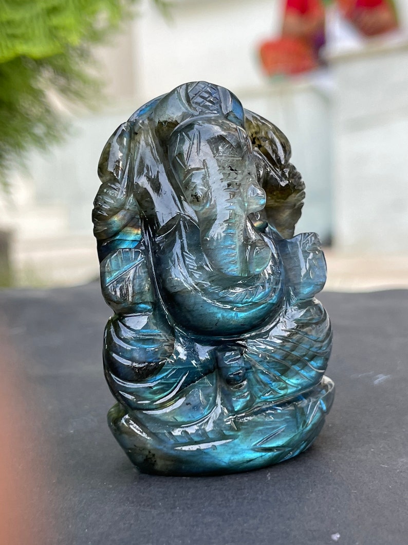 Labradorite GaneshaGanesha StatuePierre précieuse Ganesha Ganesha