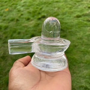 Crystal Shivling | Hand-Carved Sacred Shiva Lingam for Puja | Natural Clear Quartz Lingam | Crystal Sphatik Shivling | Crystal Healing