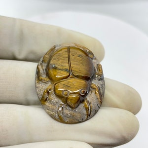 Tiger Eye Gemstone Scarab | Hand Carved Gemstone for Jewlery | Natural Gemstone Insects Carving | Insect Carving