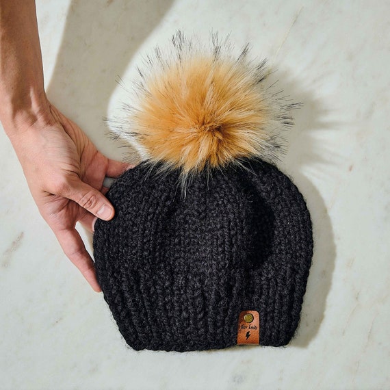 Hand-knit “obsidian” Cozy Beanie - Etsy