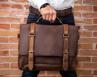 personalized leather briefcase for her