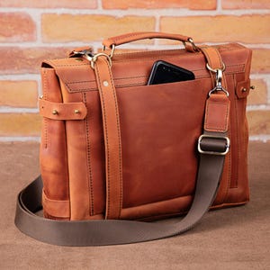 Mens leather laptop briefcase, Leather office bag for man, MacBook leather bag, custom leather briefcase image 11