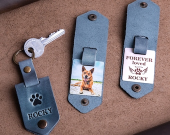 Dog memorial keychain with photo,  bereavement gift for the passed away dog, Dog sympathy gift