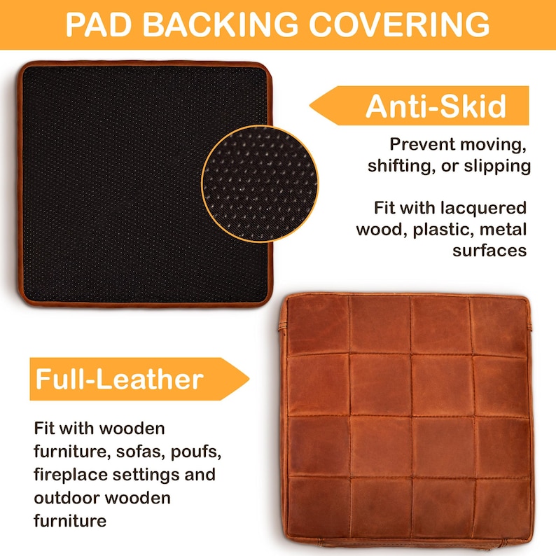 Leather bench pad, Bench cushion pad, Dining bench seat pad, Square cushion pad, Custom cushion for bench image 7