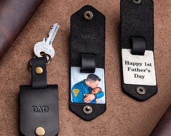 New Dad Gift, Mini Photo Album Keychain, Dad Key Chain, Fathers Day Keychain, First Time Dad Gift, Photo Keychain