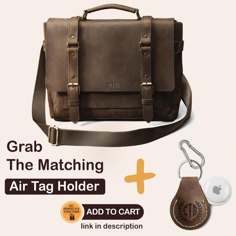 Mens leather laptop briefcase, Leather office bag for man, MacBook leather bag, custom leather briefcase image 10