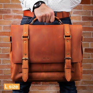 Porte-documents en cuir pour homme, cadeau fête des pères, porte-documents en cuir personnalisé pour papa, sac pour ordinateur en cuir pour homme, sac messager pour ordinateur portable pour homme