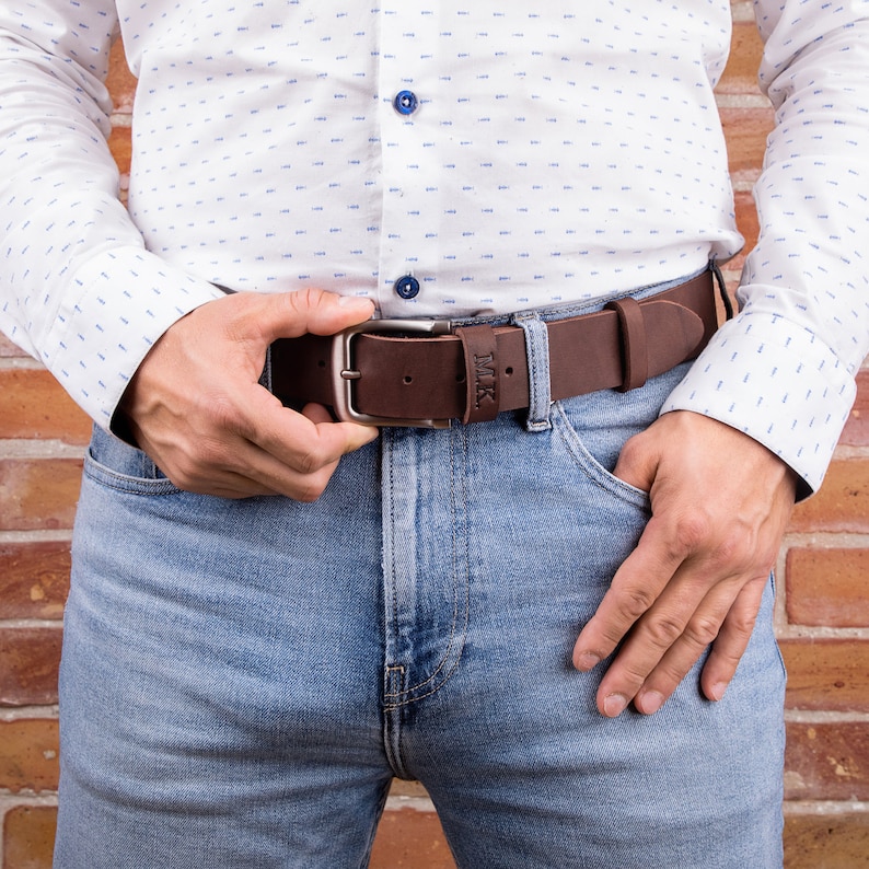 Leather belt for men with monogram, mens leather black belts, mens leather belts, handmade belt for men, mens belt, leather belt, belt image 4