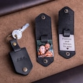 Man accessory - Leather keychain with photo, personalized gifts for him, keychain for him, gift ideas for men, unique photo gift for man