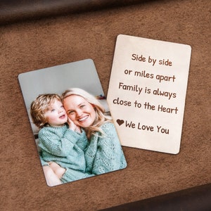 Personalized wallet photo card for boyfriend, metal wallet insert custom made, Engraved wallet card with picture image 7