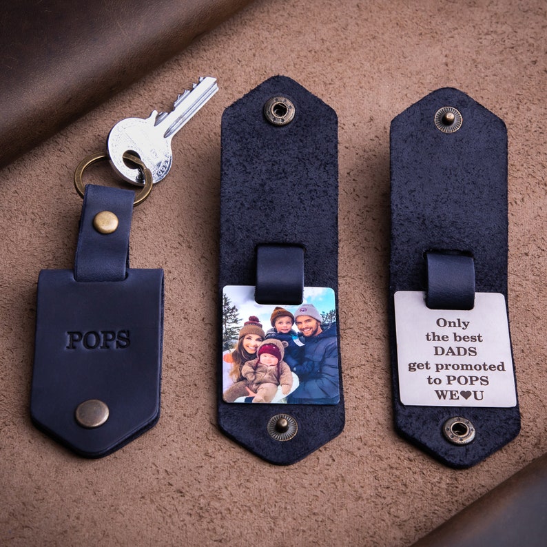 Husband keychain with photo, leather key chain for husband, custom photo keychain from wife, keychain for men, photo keychain image 3