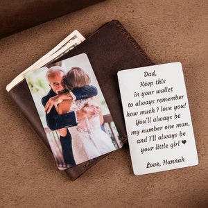 Personalized wallet photo card for boyfriend, metal wallet insert custom made, Engraved wallet card with picture image 9