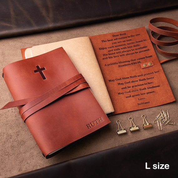 Gifts for Christian Women, Leather Bound Journal, Religious Gift