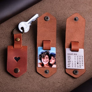 Dating anniversary gift for him, Boyfriend anniversary keychain with dating date, Photo keychain for boyfriend Valentines day gift