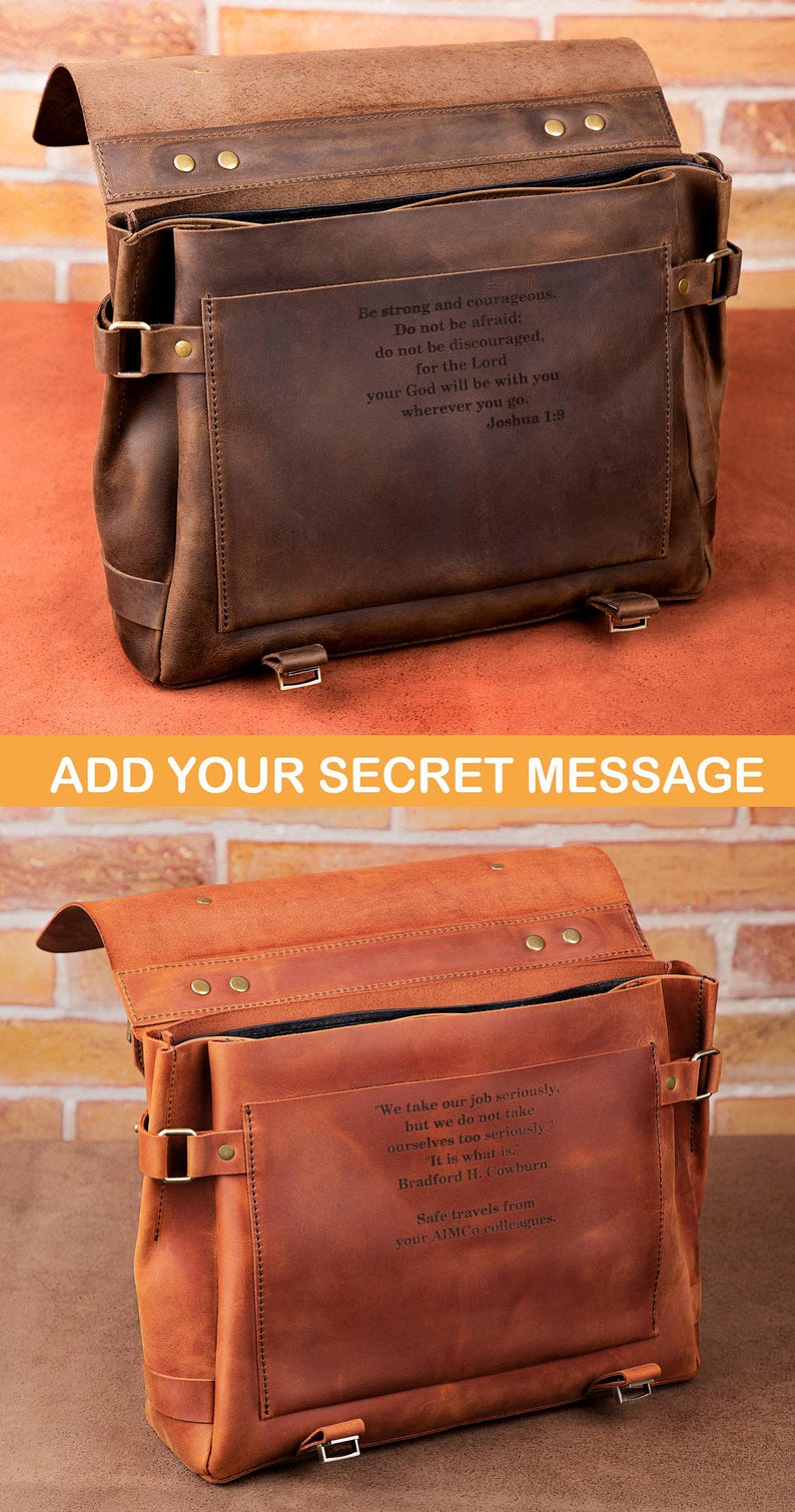 Mens leather laptop briefcase, Leather office bag for man, MacBook leather bag, custom leather briefcase image 5