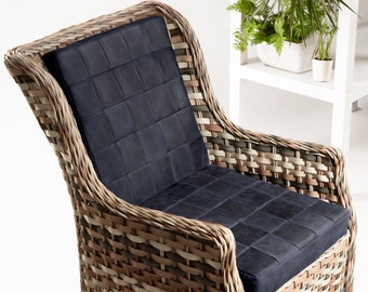 Garden Cushions, leather Cushion for chair, bench leather cushion, custom size cushions