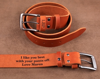 Custom Leather Handmade Belts for Men, Personalized Mens Leather