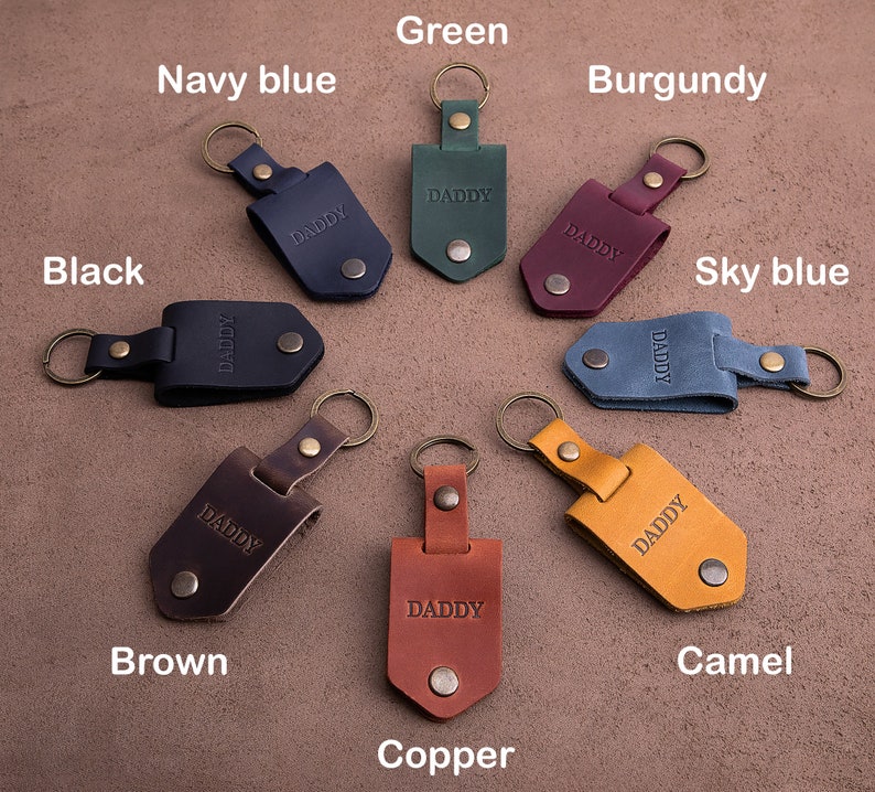 Man accessory Leather keychain with photo, personalized gifts for him, keychain for him, gift ideas for men, unique photo gift for man image 2