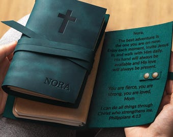 Personalized Christian Gifts for Women, Refillable Prayer Journal, Religious Gifts for Her, Godmother Gifts