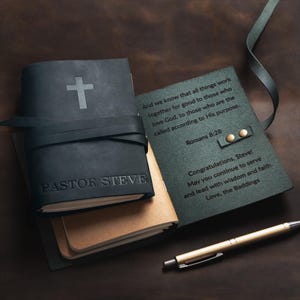 Pastor Gift, Personalized Prayer Journal, Pastor Appreciation Gift, Leather Prayer Journal for Men, Religious Gifts image 8