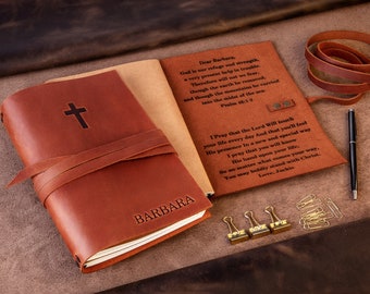 Catholic gifts for women, religious mens gift, catholic men gift, catholic leather journal gift, religious leather notebook gift