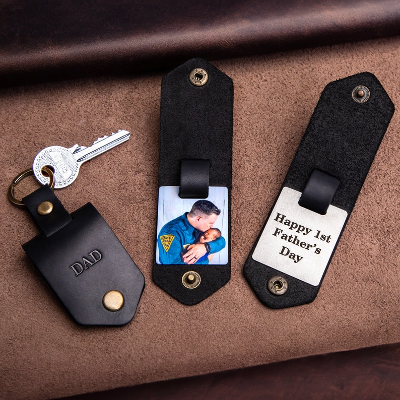 Husband keychain with photo, leather key chain for husband, custom photo keychain from wife, keychain for men, photo keychain image 10